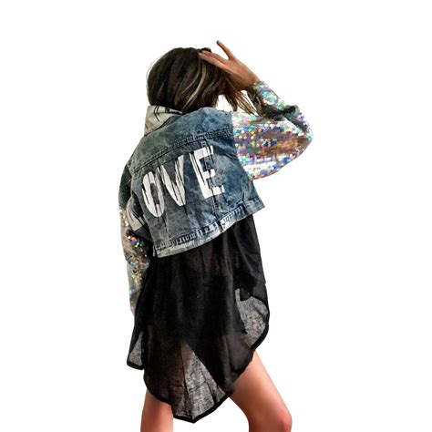 Sequin Love Denim Jacket Wren Glory Denim Jacket Jackets Denim