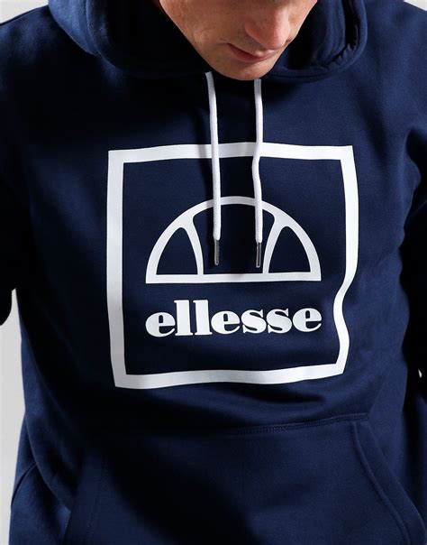 Ellesse Nuoro Overhead Hoodie Navy Terraces Menswear