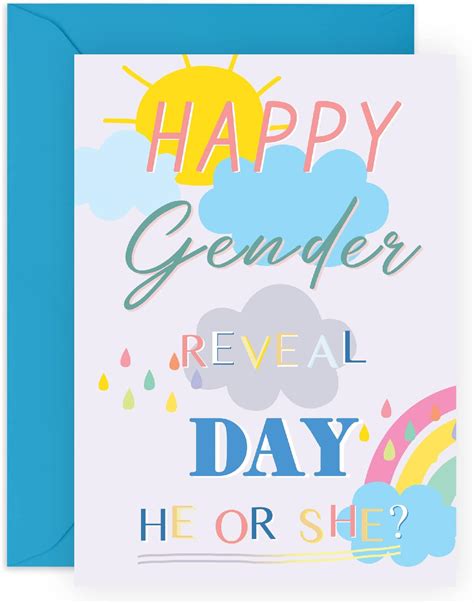 Central 23 Gender Reveal Card Happy Gender Reveal Day Celebration Card For