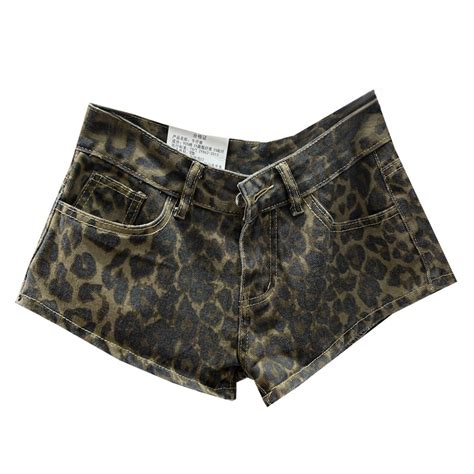 Galaxy Night Market Y2K Ins American Retro Hot Girl Leopard Print Shorts Summer Wasteland