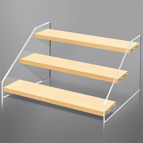 Eucomir Acryl Display Ständer 3 Stufig Holz Acryl Riser Display Regal