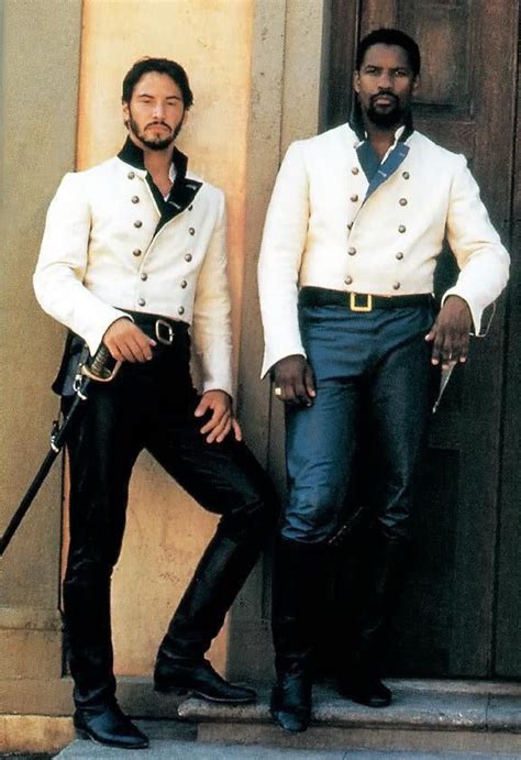 Denzel Washington Keanu Reeves On The Set Of Much Ado About Nothing