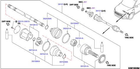 Infiniti M37 Cv Axle Left Front 39101 5VS0A Genuine Infiniti Part