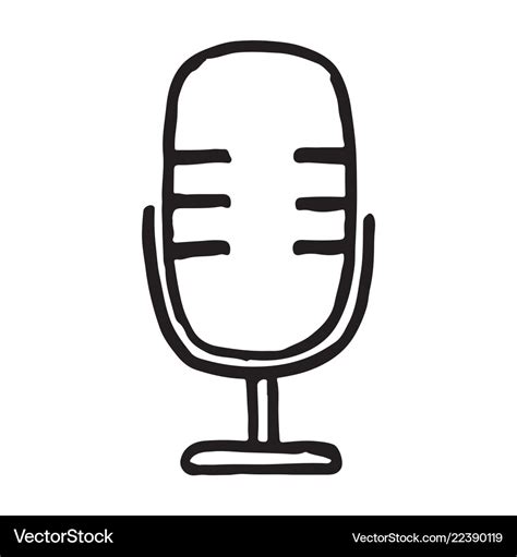 Handdrawn Microphone Doodle Icon Royalty Free Vector Image