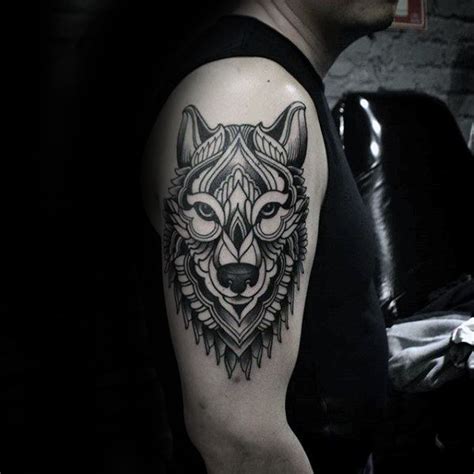 Geometric Tattoo 90 Geometric Wolf Tattoo Designs For Men Manly Ink