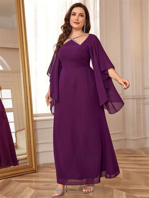 Shein Belle Vestido De Festa Formal De Plus Size Modelo Pesado