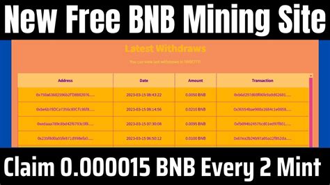 New Free BNB Mining Site 2023 Free Cloud Mining Site 2023 Today