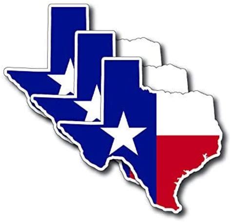 3 Pack Texas Shaped Lone Star State Flag Vinyl Decal Stickers Etsy