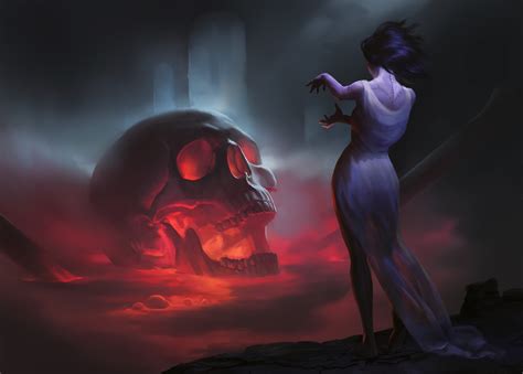 5002474 Fantasy Girls Skull Fantasy Digital Art Hd Rare Gallery Hd Wallpapers