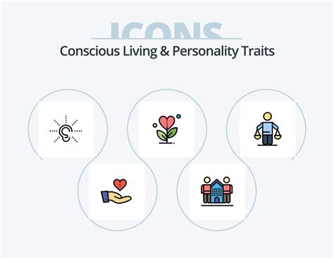 Concious Living And Personality Traits Line Filled Icon Pack 5 Icon