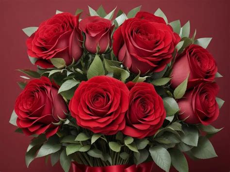 Premium Photo | Red rose bouquet on white background