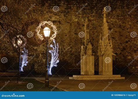 Advent in Zagreb, Croatia, Street Lights with Christmas Decoration in ...