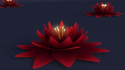 3d Model Fantasy Glowing Lotus Low Poly Vr Ar Low Poly Cgtrader