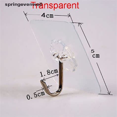 Springevenwell Strong Transparent Suction Cup Sucker Wall Hooks