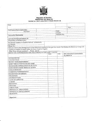 Honduras Health Declaration Form