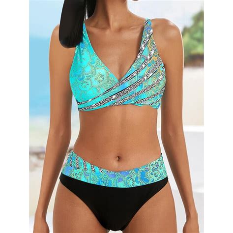 Women Sexy Stripe Bikini Female Summer Swimsuit Two Piece Bikini Set Beachwear Swim Suit