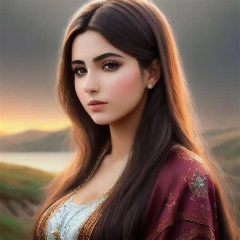 Beautiful Turkish Girl Oil Painting Uhd 8k Very D Openart