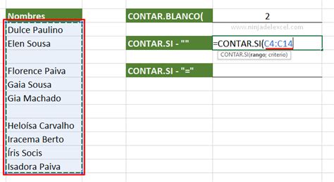 Cómo Contar Celdas Vacías en Excel Ninja del Excel