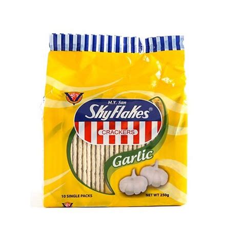 My San Skyflakes Crackers Garlic 25g X 10packs Palengke Thailand