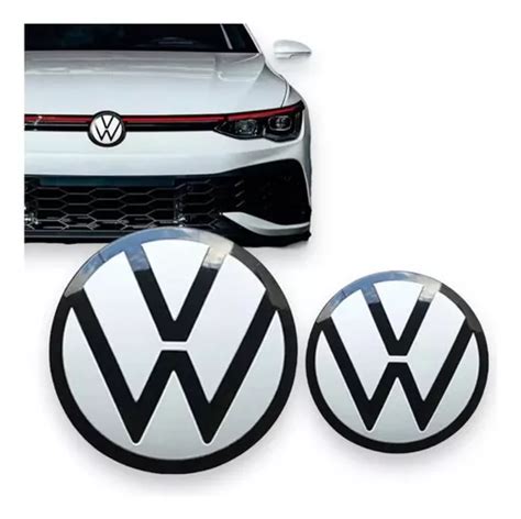 Emblema Frontal Traseiro Branco E Black Piano Volkswagen