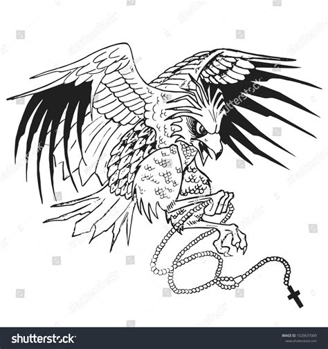 Illustration Majestic Philippine Eagle Flying Through Stock Vector ...