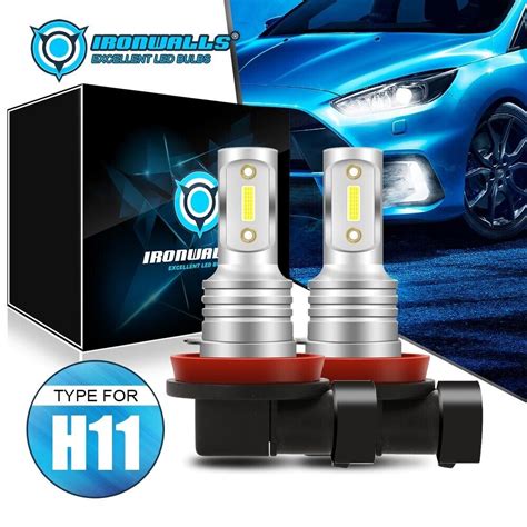 Ironwalls H H H Led Front Fog Light Bulbs Kit K White For Audi