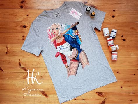 Футболка с ручной росписью Харли Квинн/ Harley Quinn | Пикабу