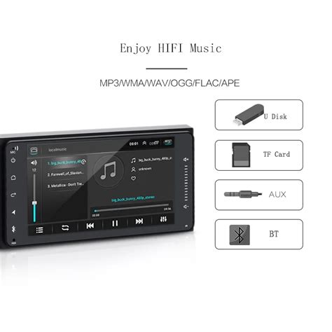 2 din автомагнитола 7 дюймов HD дисплей Авторадио мультимедийный плеер ...