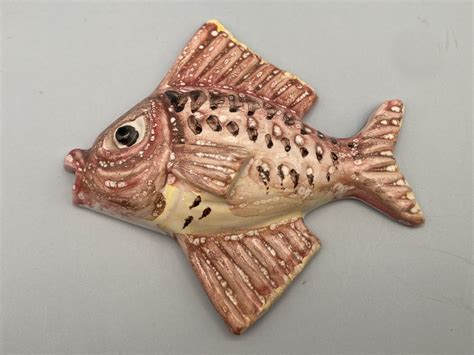 Pair Of V Pinto Vietri Hand Painted Ceramic Fish Wall Decor Etsy