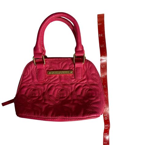 Betsey Johnson Quilted Rose Faux Leather Small Hot Pi Gem