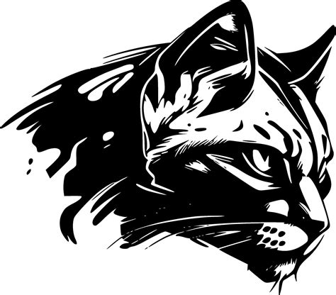 Wildcat, Black and White Vector illustration 27208393 Vector Art at ...