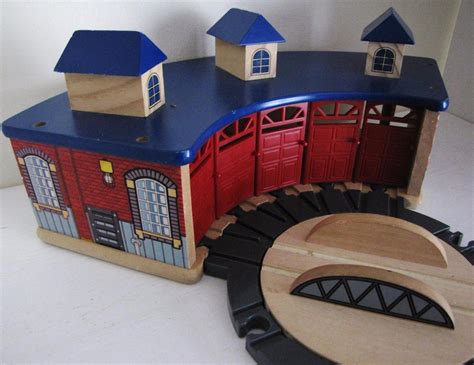 Wooden Train Roundhouse Building Shed Brio Thomas The Train 1894850206