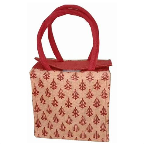 Printed Jute Lunch Bag Size Dimension 8 5 X 8 5 Inch At Rs 160 Piece