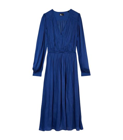 Womens The Kooples Blue Pleated Midi Dress Harrods Uk