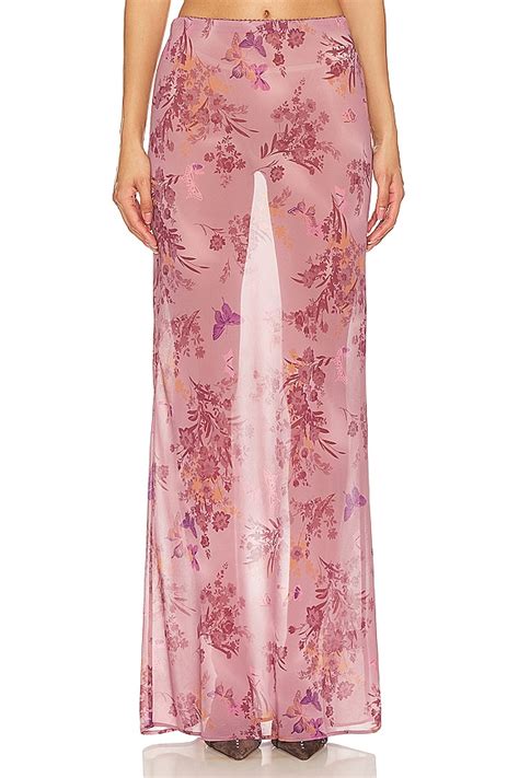 Nbd Diya Maxi Skirt In Mauve Floral Revolve