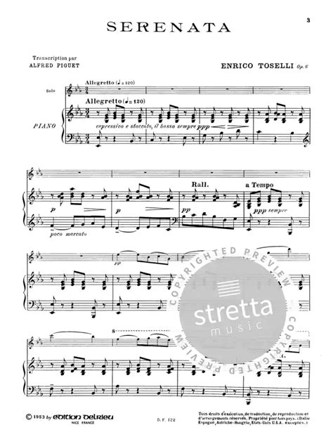 Serenata Op6 Von Enrico Toselli Im Stretta Noten Shop Kaufen