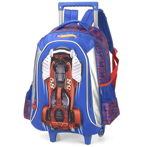 Mochila De Rodinhas Al A Luxcel Hot Wheels Vermelho Nuvem De Algod O