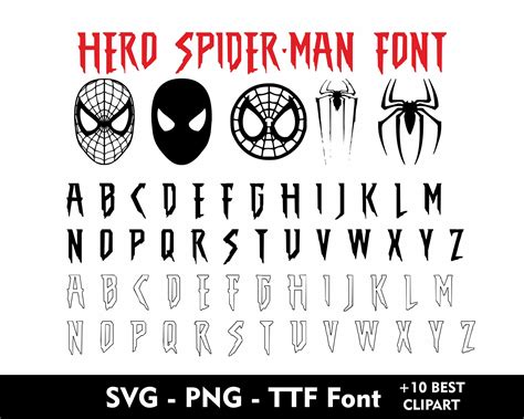 Hero Spider Man Font Spider Clipart Font Svg For Cricut Spider Man