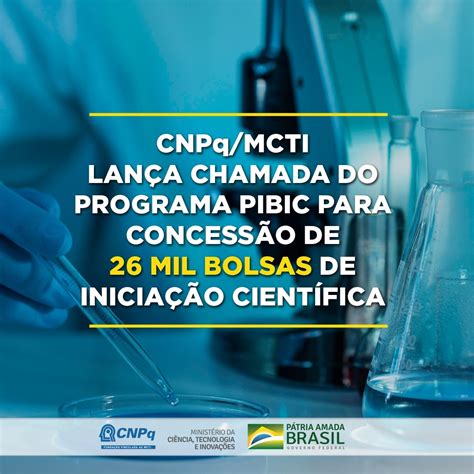 CNPq on Twitter CNPq lança a Chamada Pública PIBIC nº 21 2022 do