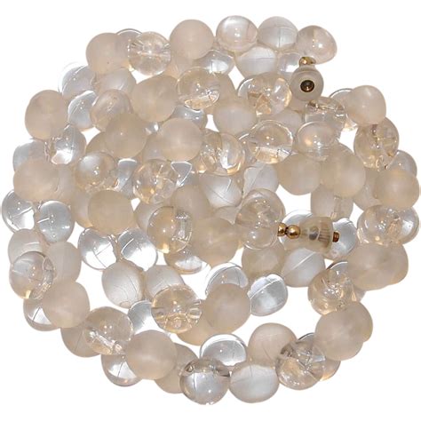 Clear And Frosted Lucite Beaded Necklace From Banglesandbeadsonline On