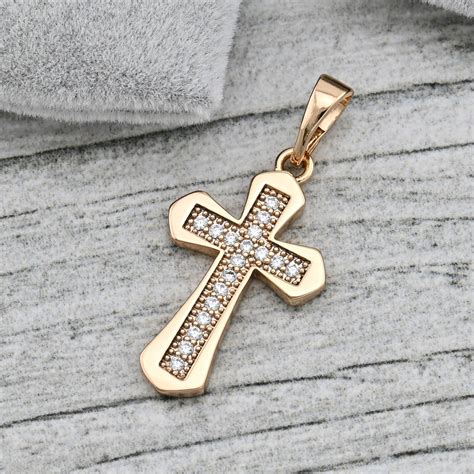 Крестик 38686 для Цепочки до 3 Мм Размер 28х13 Мм Белые Фианиты Вес 1.3 ...