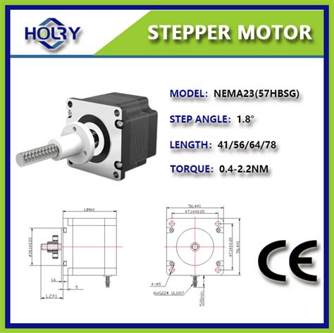 Nema 23 Stepper Motor With Ball Screw Linear Actuators 1204 57mmx56mm