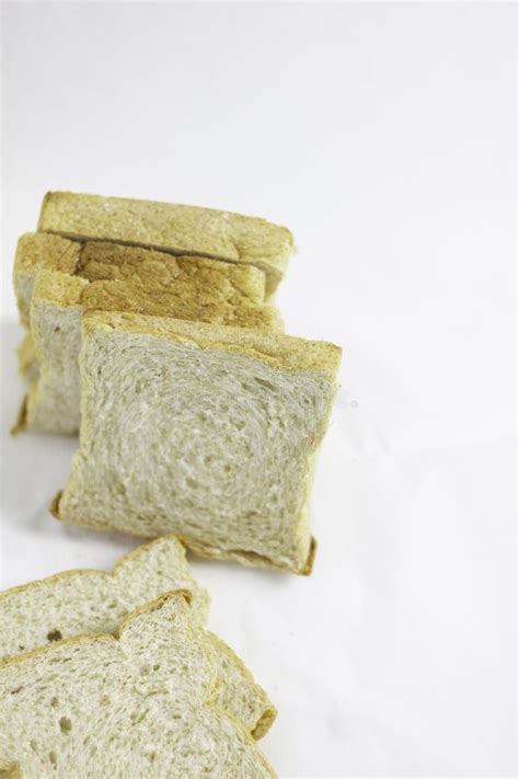 Close Up Sliced Whole Wheat Bread With White Background Stock Image