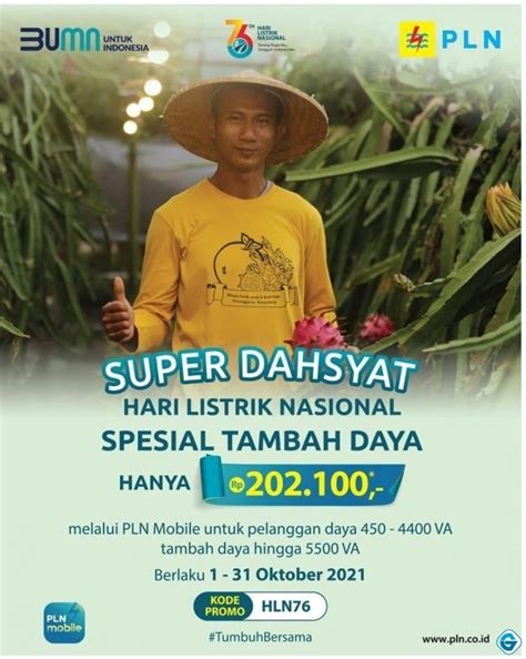 Hari Listrik Nasional Ke 76 PLN Luncurkan Promo Super Dahsyat Tambah