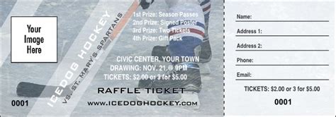 Ice Hockey Schedule Raffle Ticket