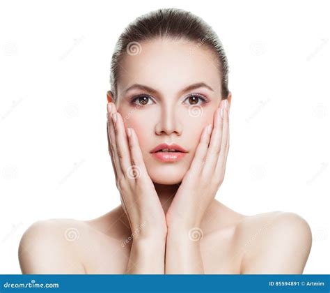 Perfect Woman With Nude Makeup Stock Image Image Of Aesthetic Femininity 85594891