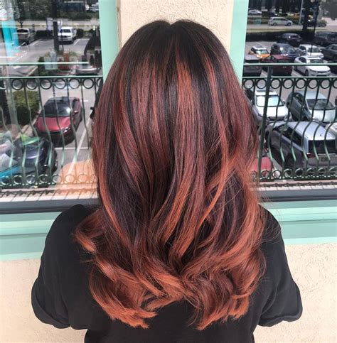 Red Balayage Using Joico Lumishine Gloss Wella Freelights And Olaplex