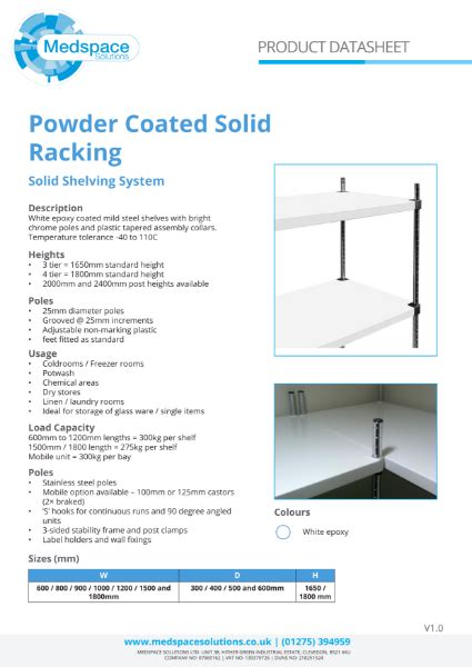 Powder Coated Solid Racking Nbs Source