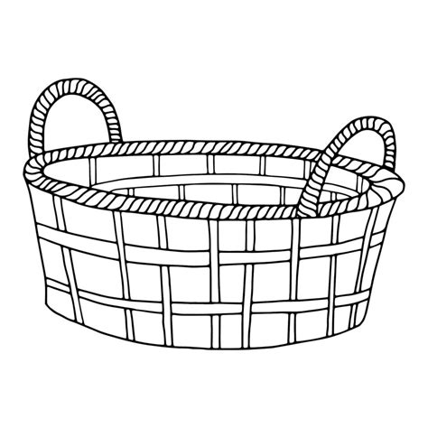 Doodle Style Picnic Basket 5494375 Vector Art At Vecteezy