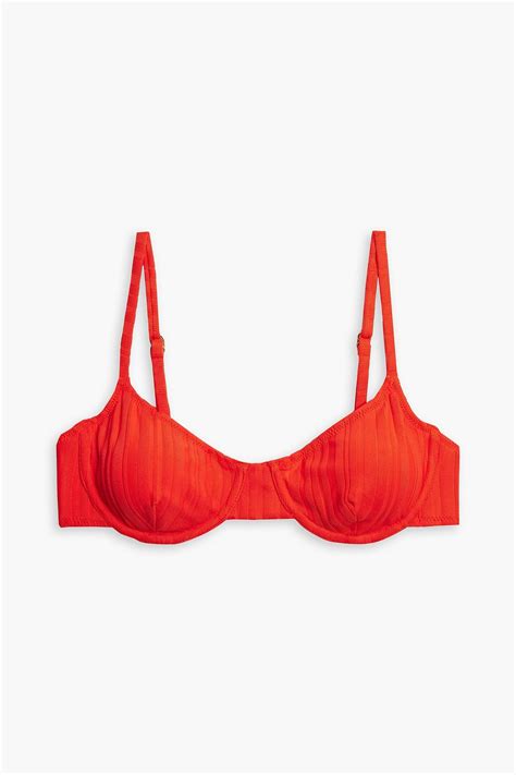 SOLID STRIPED The Eva Ribbed Underwired Bikini Top THE OUTNET